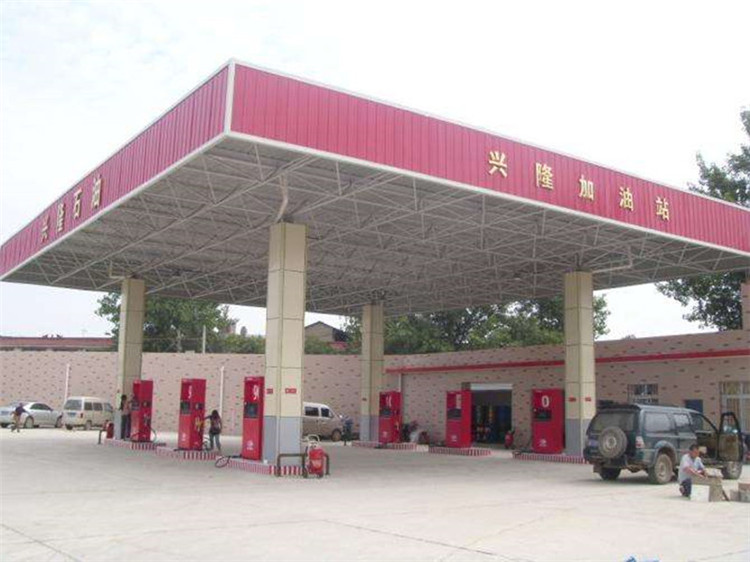 张家港加油站钢结构网架案例9