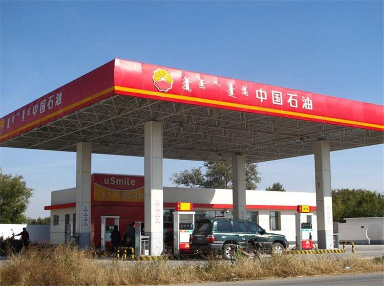 张家港加油站钢结构网架案例1